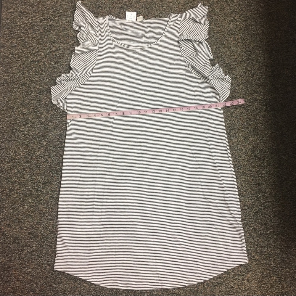 JCrew Striped Ruffle Sleeve Dress XL